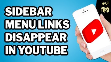YouTube Sidebar Menu Links Disappear // YouTube Sidebar NOT Showing Problem