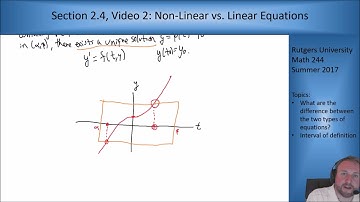 MATH 244: Section 2.4, Video 2: Non-linear vs. Linear Equations