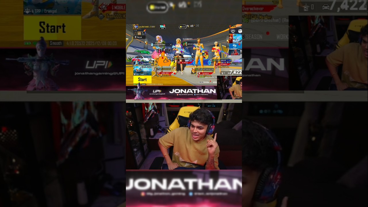 JONATHAN GAMING 🥳 AND W FAN 🥰 #jonathangaming #bgmi