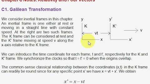 C1. Galilean Transformation