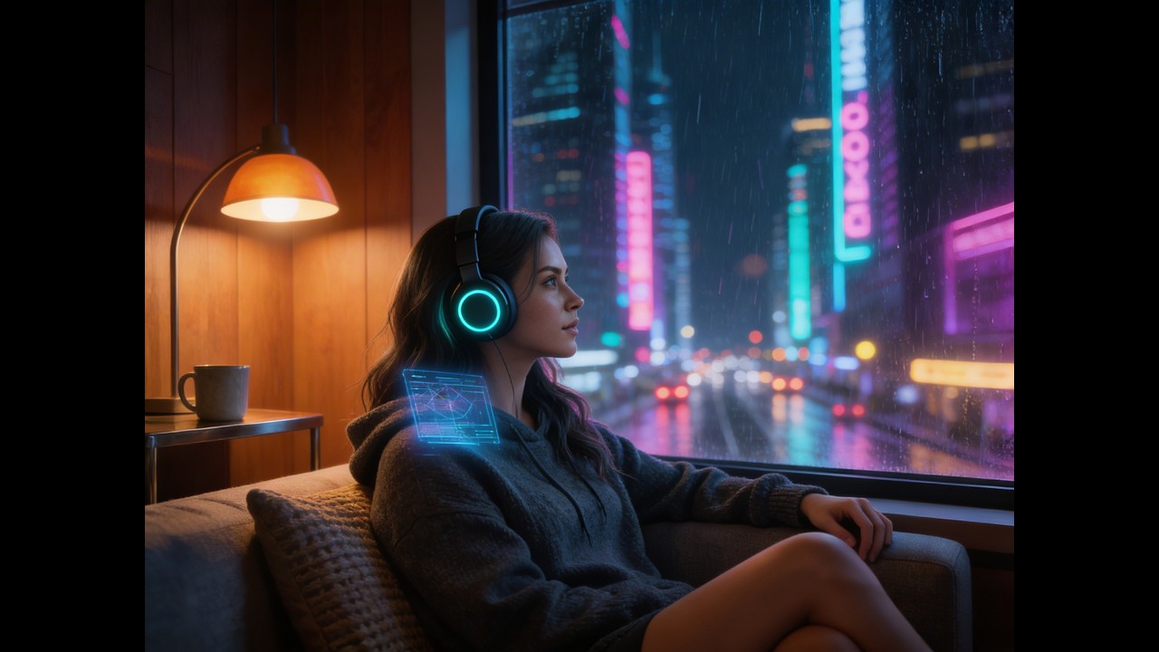 Cozy Cyberpunk Rain 🌧️✨ Deep Night City Downtempo | Luunai’s Neon Sanctuary (3+ Hours)