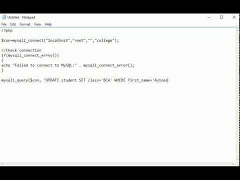 PHP MySQL Update statement . - YouTube