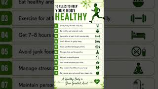 10 Rules to Keep Your Body Healthy 💪#shorts