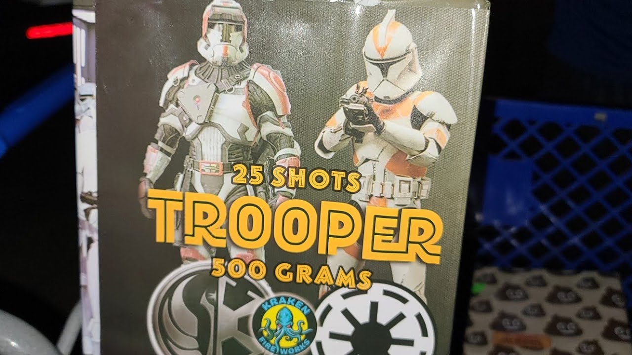 TROOPER 25 SHOTS - KRAKEN FIREWORKS (mini Bumble) - YouTube