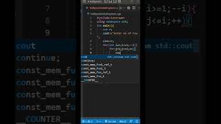 inverted half pyramid using number in C++ #shorts Profile
