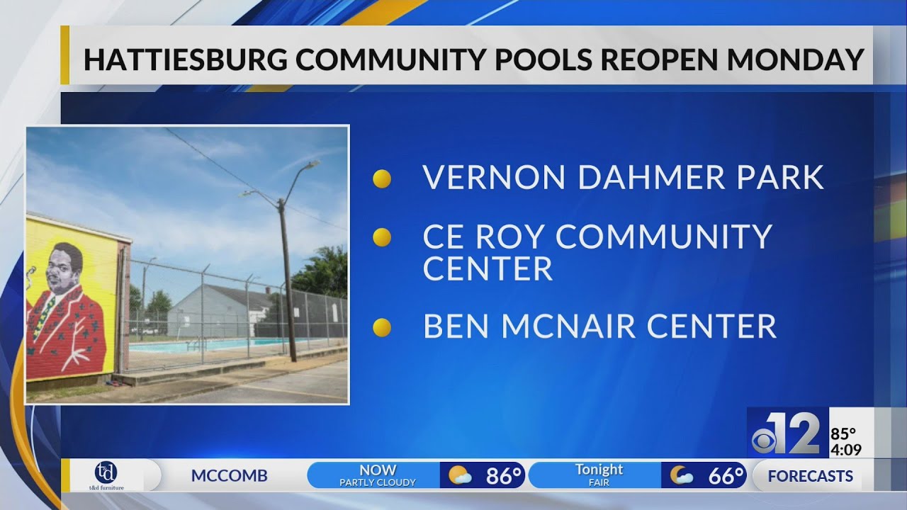 Hattiesburg community pools reopen in June YouTube