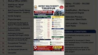 Tiruppur DHS Recruitment 2026 | 97 Government Jobs | Salary Up to ₹63,000 | Apply Now