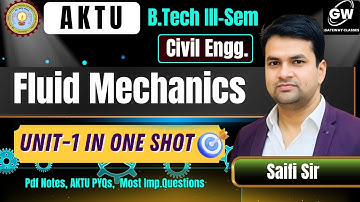 Fluid Mechanics I U- 1 I ONE SHOT I By Saifi Sir I Gateway Classes