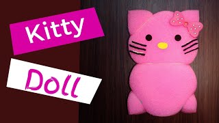sponge doll || easy kitty doll making || creative guide