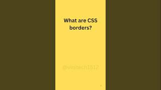 css interview question: what are css borders? #shorts #short #viralvideo #css #border #interview