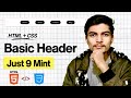 How to Make a Header in HTML & CSS | Simple Website Header Tutorial