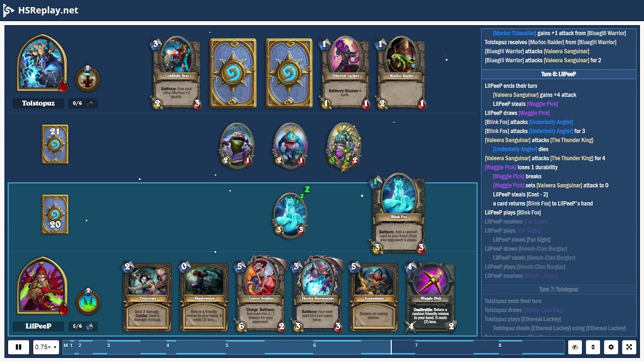 ProGaming - Hearthstone, Water Rogue(4) vs Murloc Shaman(4) by Tolstopuz and LilPeeP, Ranked - St...