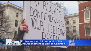 Counter Protesters Arrive At Boston 'March For Our Lives' Rally