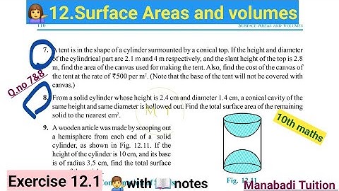 10th class math| Chapter 12| 🤷Surface areas and volumes| Exercise 12.1| Q no 7&8| part 4|CBSE|NCERT|