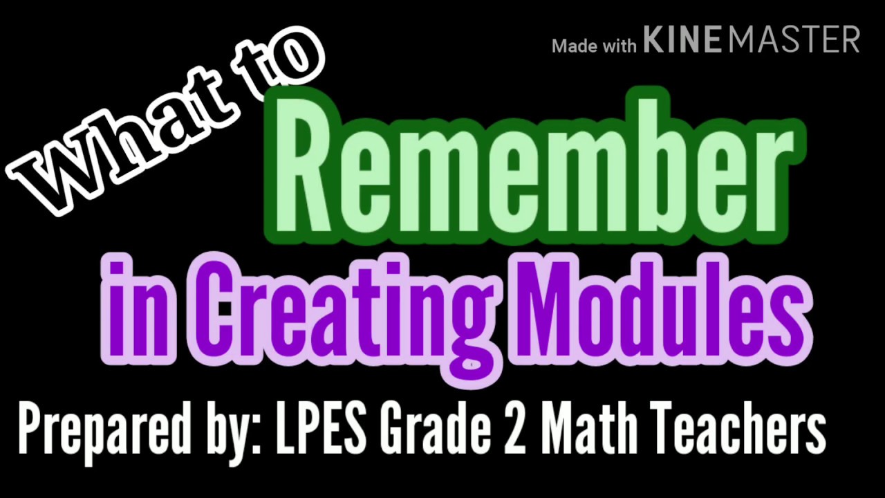 What to remember in Creating Module - YouTube