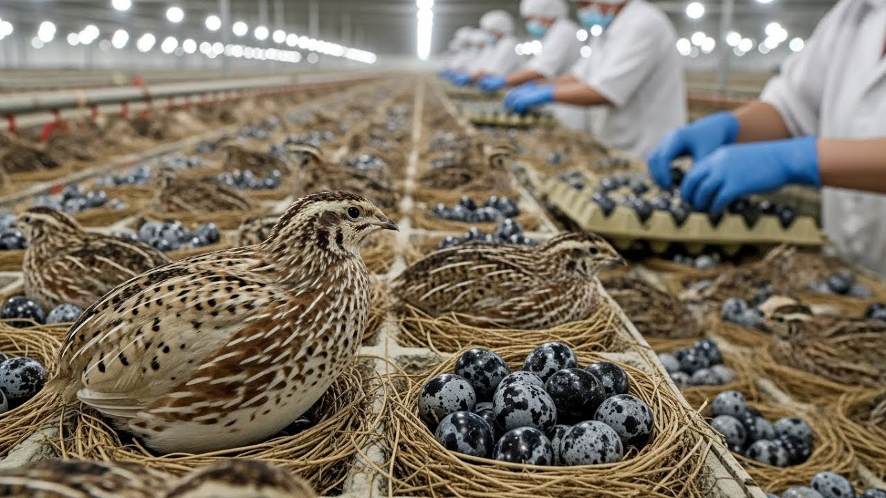 Full Process | Inside the World’s Most Efficient Quail Farm: How millions of eggs are processed