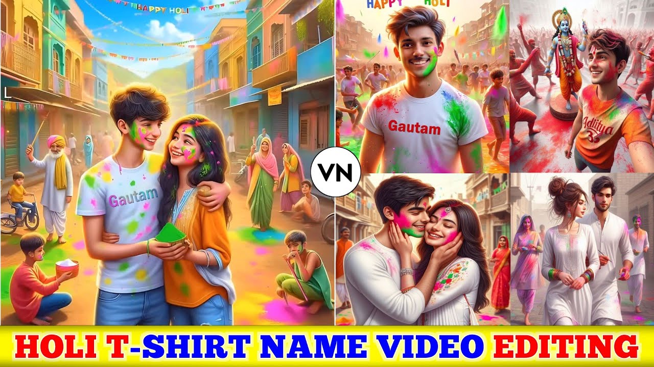 Holi T-Shirt Name Video Editing | Holi T-Shirt Name Photo Editing | T shirt name Video Editing in vn
