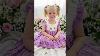 فستان بناتي كروشيه Vintage Charm Crochet Dress #short #crochet #knitting