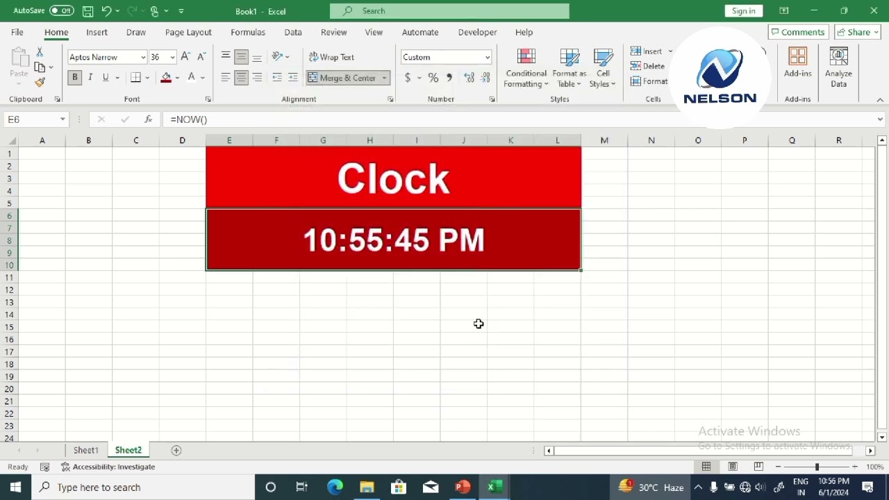 MS Excel me clock kaise banaye VBA code se sirf 10 minute me