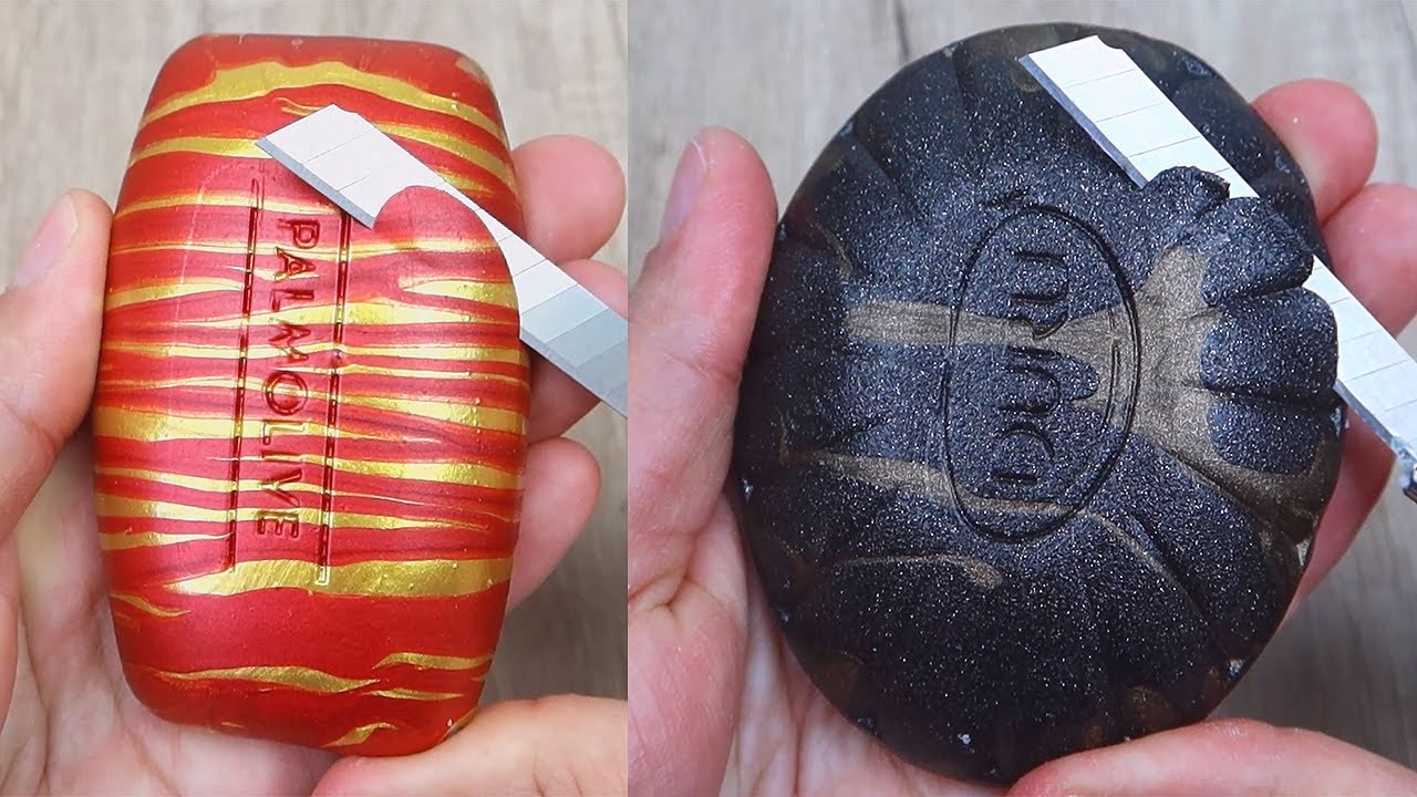 Relaxing Soap Cutting ASMR. Satisfying Soap and lipstick cutting. Corte de jabón - 1024