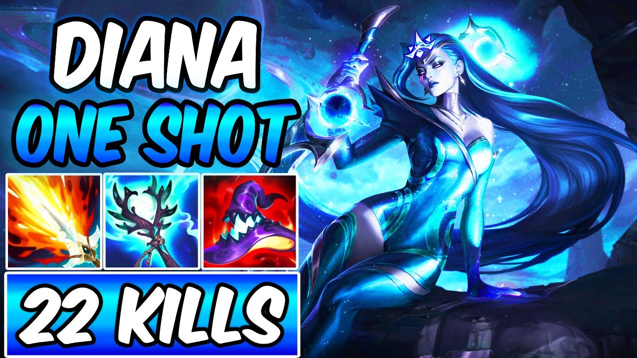MAX DAMAGE ONE-SHOT DIANA DELETES ENEMIES IN SECONDS (INSANE BURST) - League of Legends