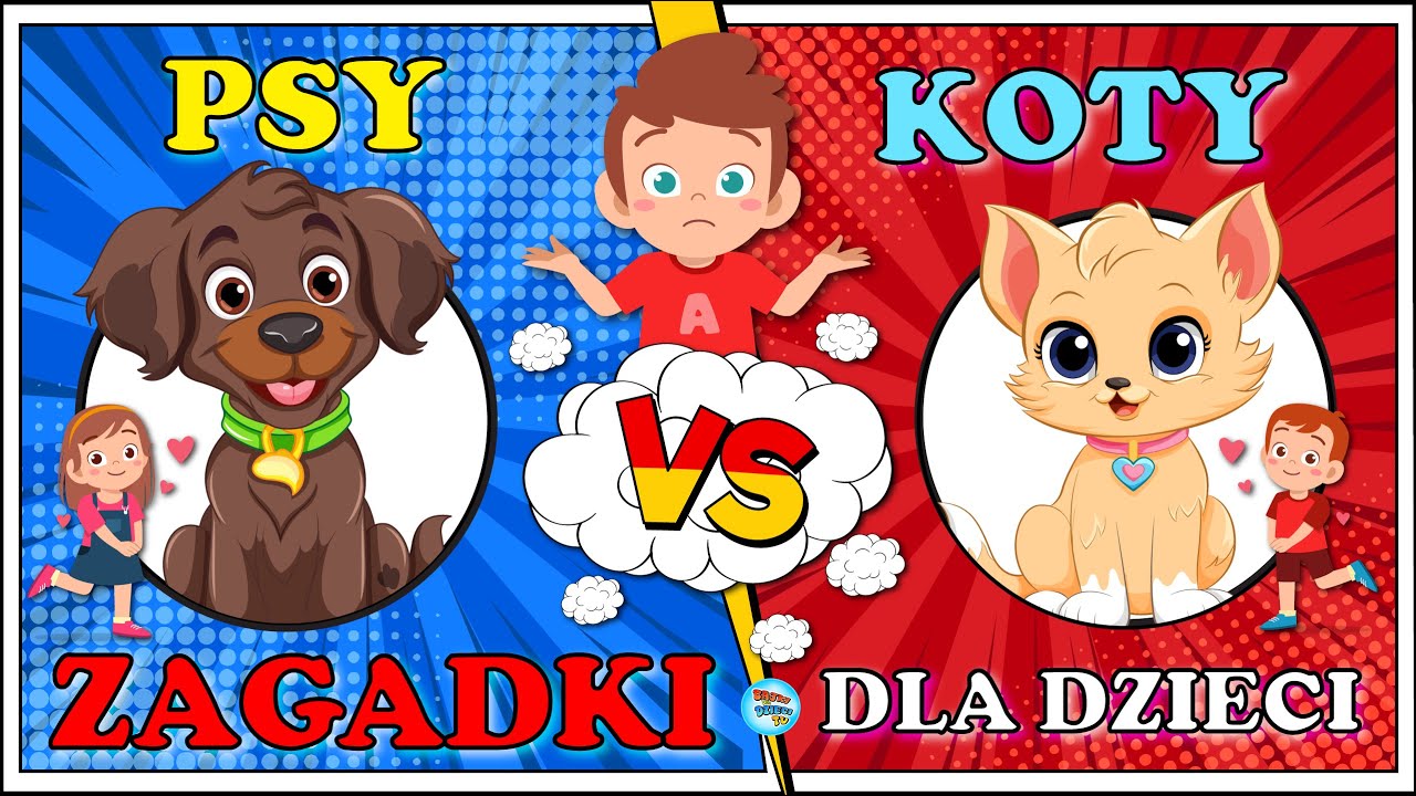 🐶 PSY kontra KOTY 🐱 BAJKA EDUKACYJNA | Karolek i ZAGADKI dla Dzieci 🧩