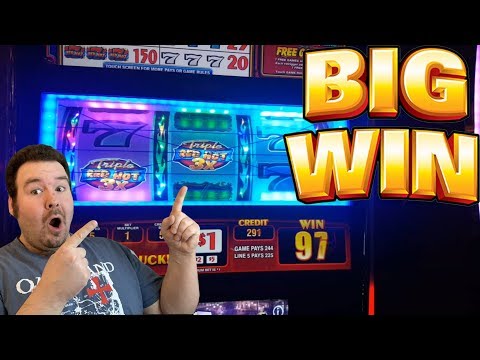 Triple Red Hot 777's Free Games BIG WIN on TRIPLE 7 HIT Live Play