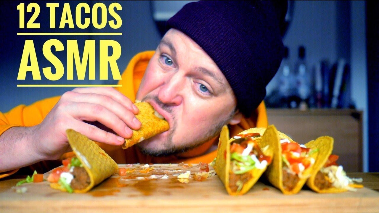 ASMR EATING 12 TACOS - HOMEMADE
