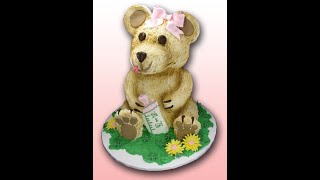Sculpted 3-D Teddy Bear Baby Shower Novelty Cake Decorating How To Video Tutorial Part 16