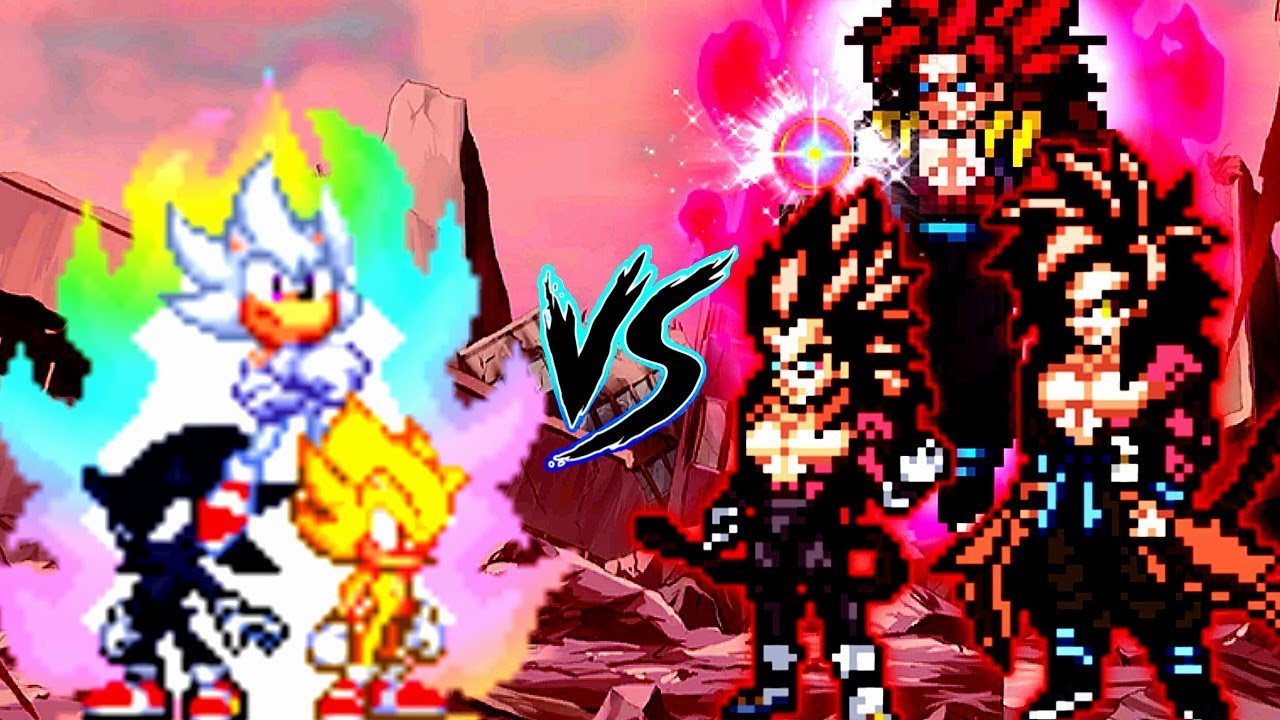 SONIC CHAOS V4 JVL OP (ALL FORM) VS FUSION XENO GOGETA SSJ4 V4 OP (GOKU & VEGETA) in Mugen