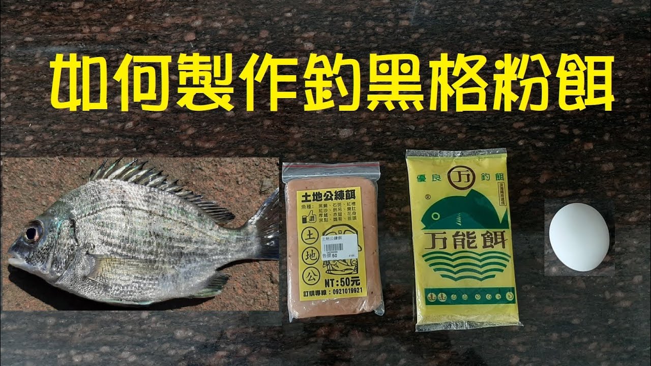[釣魚達人#19] 如何製作釣黑格/黑鯛粉餌? How to make black snapper powder bait to save money?