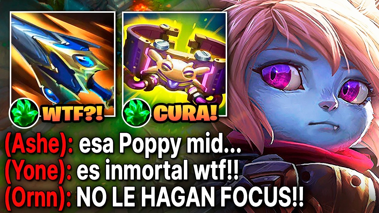 Poppy pero es 100% inmortal solo con items de curación