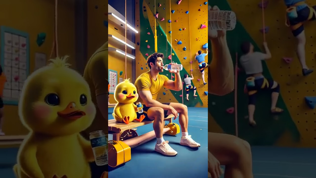In holiday cute duck try rock climbing gym 