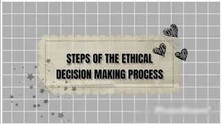 CHAPTER 4 lesson 3: Steps of the ethical decision making process
