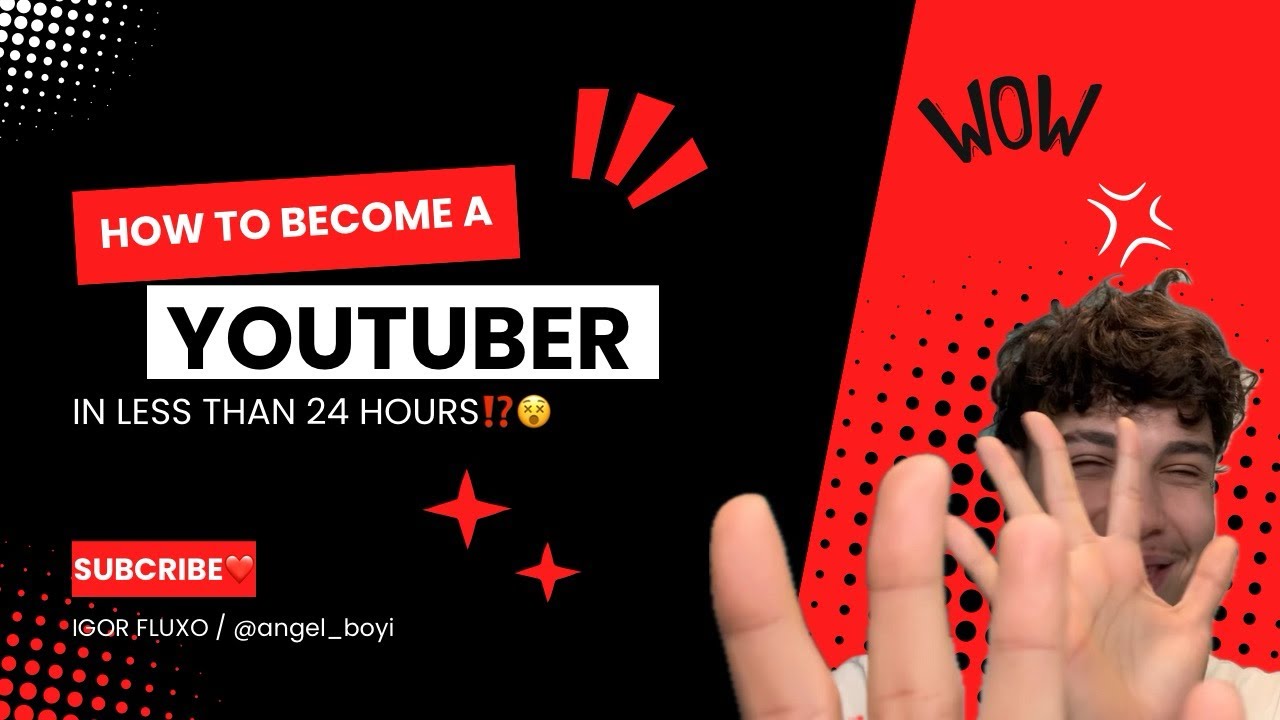 HOW TO BECOME A YOUTUBER IN LESS THAN 24 HOURS‼️ - YouTube