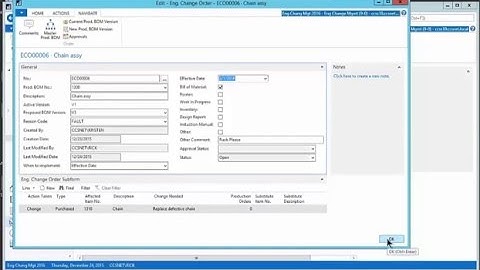 How to add Engineering Change Orders to Microsoft Dynamics NAV 2016