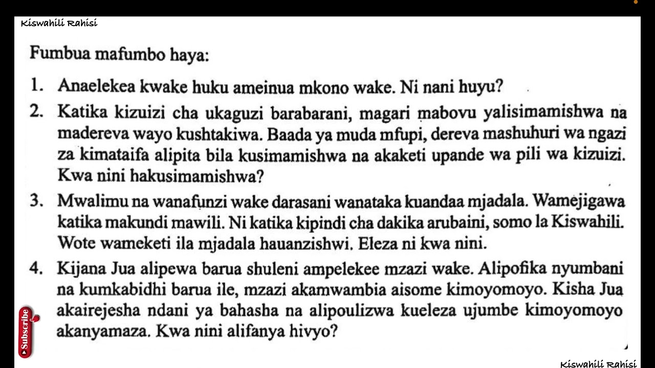 fumbua mafumbo | maswali na majibu ya mafumbo