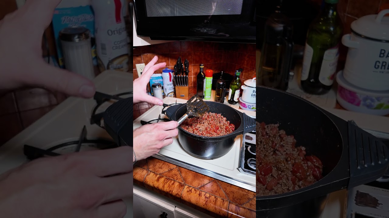 Aldi budget friendly meal; we’re making a big batch of chili for dinner bestie! 