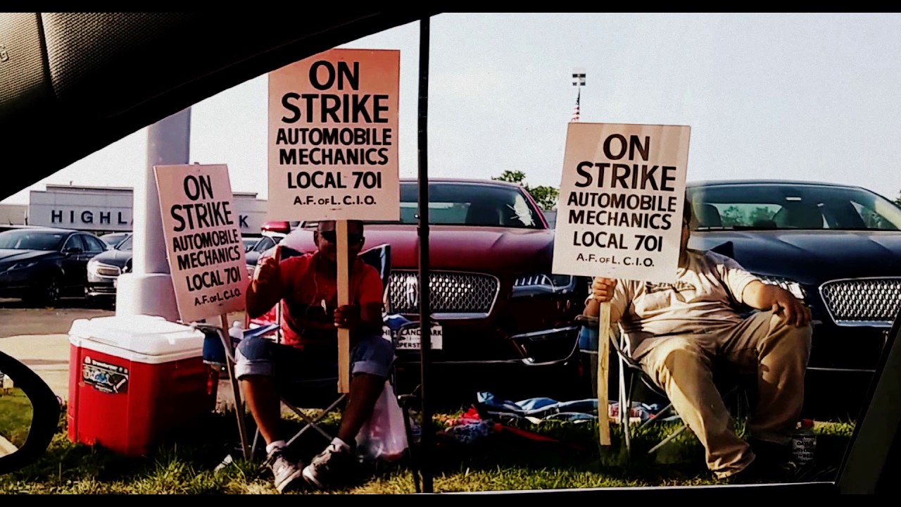 Automobile Mechanics Union Local 701 on Strike at 140 new car