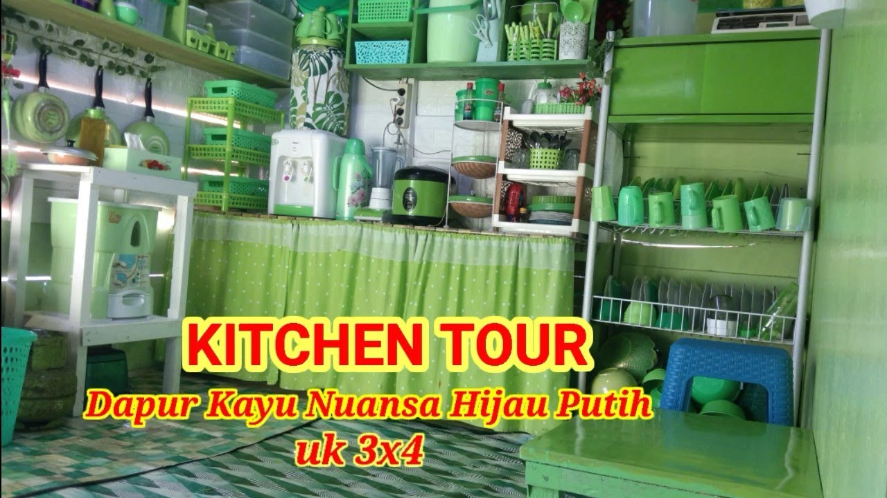 KITCHEN TOUR DAPUR KAYU NUANSA HIJAU PUTIH || DAPUR SEDERHANA,Rapi dan Bersih