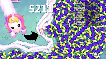 Snake. Io - UNICORN! RECORD TROUNDED THE BIG KING SCORE 17,000! EPIC SNAKE. IO GAMEPLAY