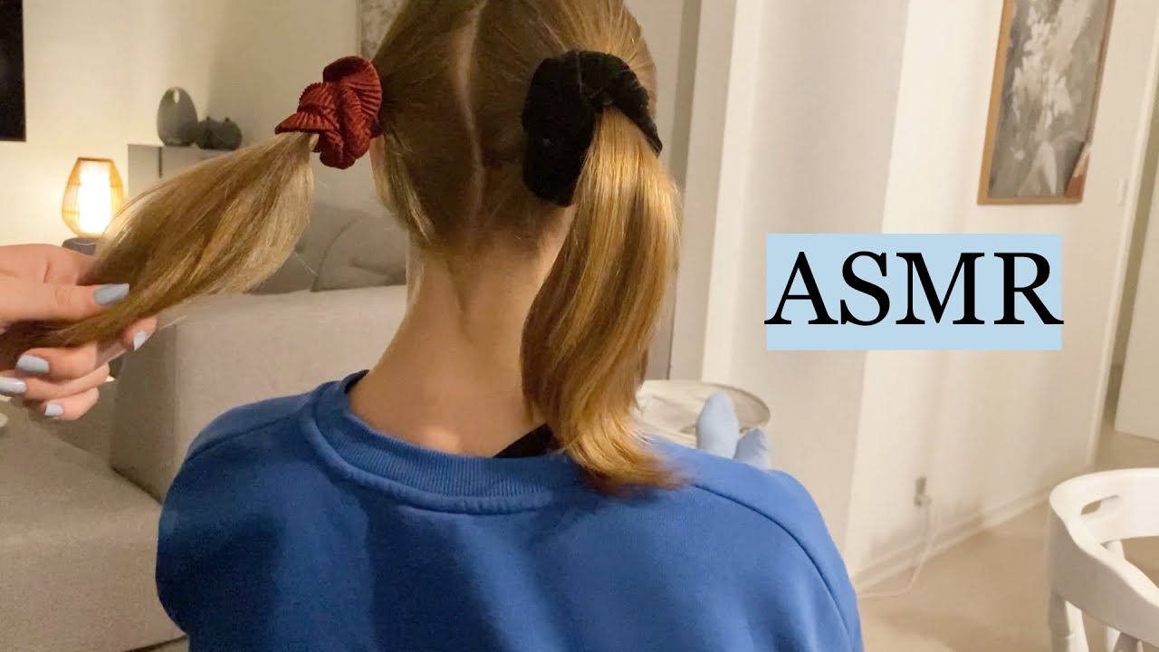 ASMR MY SISTER ALMOST FELL ASLEEP! (relaxing head & back scratching, hair brushing, no talking)