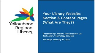 Your Library Website: Section & Content Pages (What Are They?)