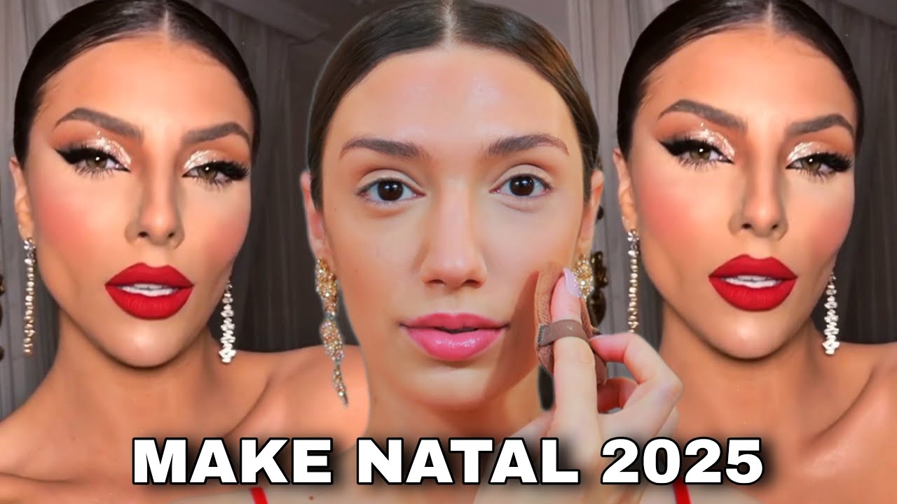 MAKE PARA USAR NO NATAL *A MAQUIAGEM PERFEITA PARA O NATAL 2025* | TUTORIAL COMPLETO *FAÇA EM CASA*
