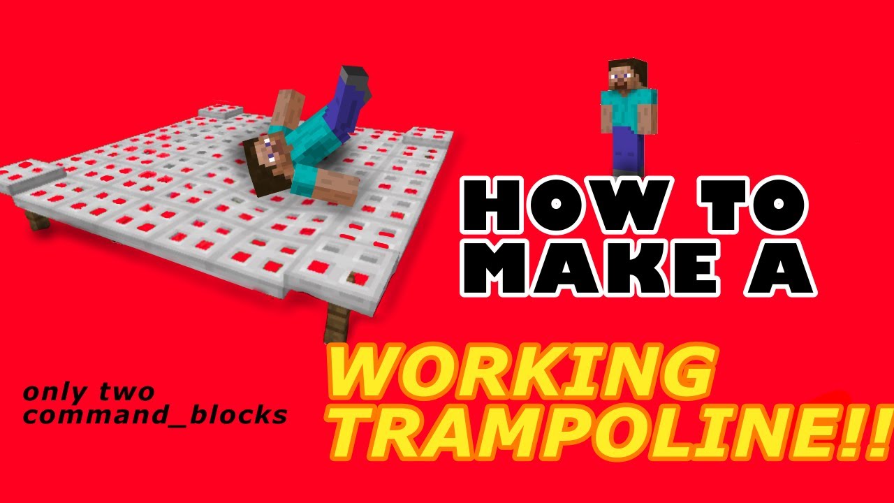 HOW TO MAKE A WORKING TRAMPOLINE with only TWO COMMAND BLOCK