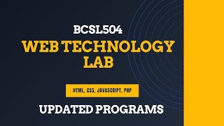 Web technology practical programs #web technology lab recode