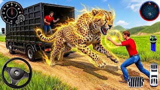 🐆 محاكي شاحنة نقل الفهد العملاق ثلاثي الأبعاد 😱 | تجربة لعب هروب الحيوانات البرية الخطيرة screenshot 5