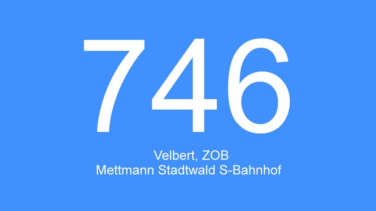 [Видео] Автобус № 746 | Фельберт, центральный автовокзал - вокзал Меттманн-Штадтвальд | 2021
