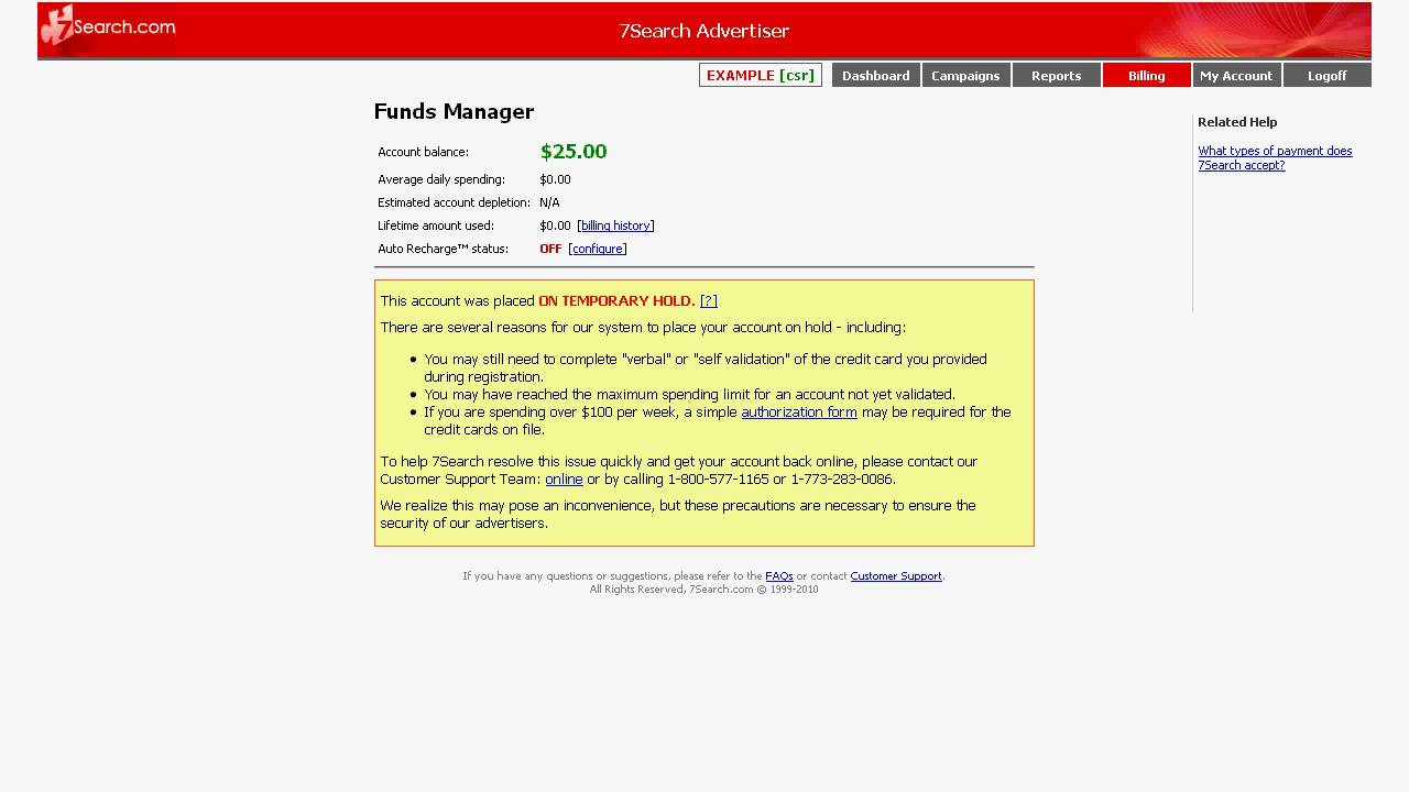 Why is My 7search Account on Hold?