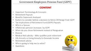 Government Employees Pension Fund (GEPF) - Retirement / Resignation